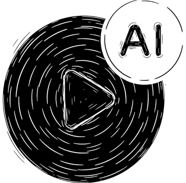 Illustrazione di un pulsante di riproduzione video con l'etichetta AI